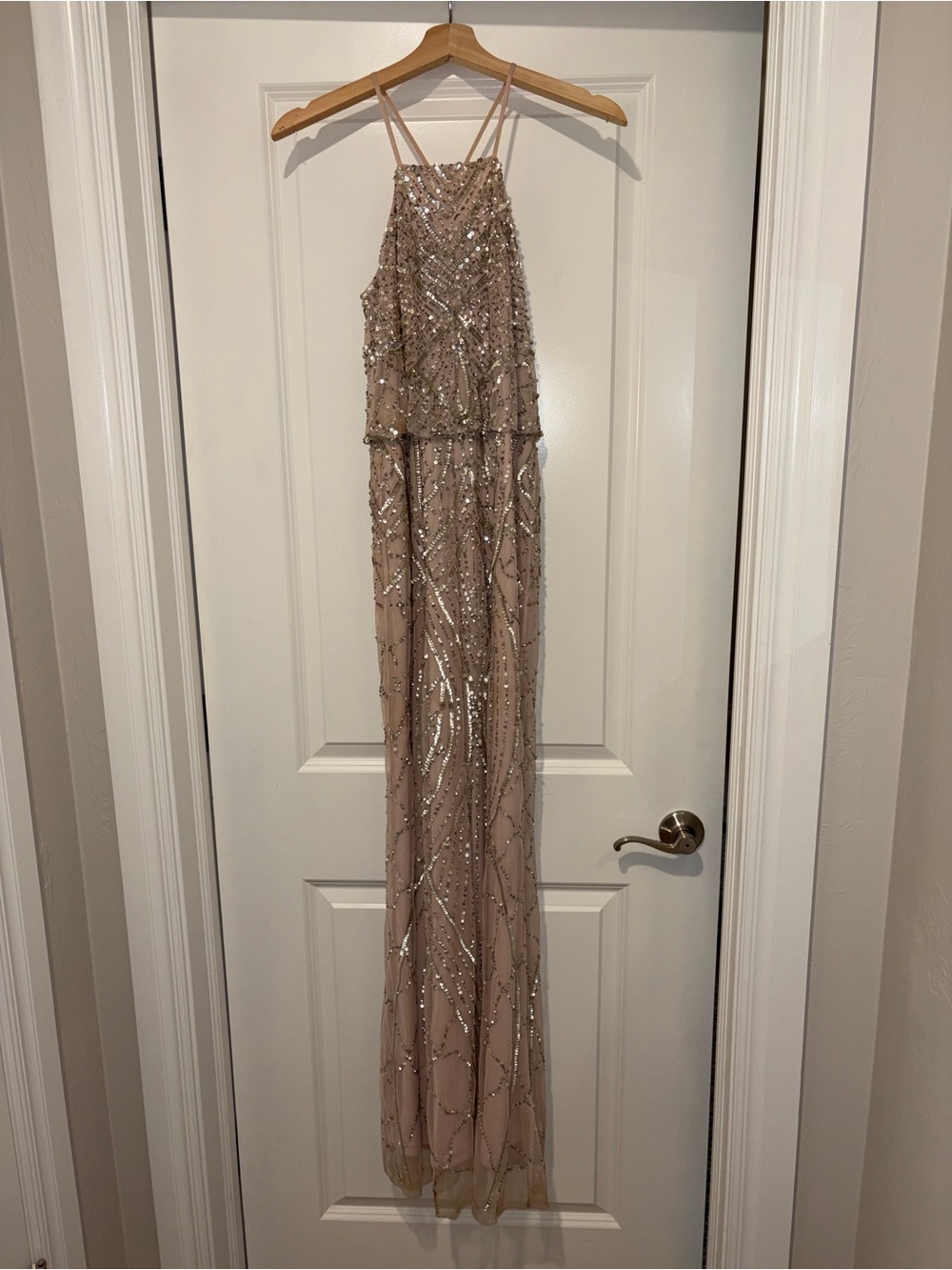 Adrianna Papell Blush Sequin-Embellished Cocktail Dress